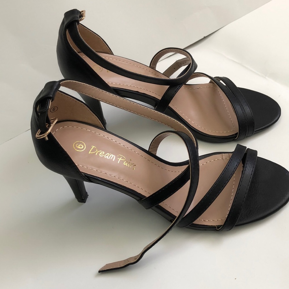 Dream Pairs Black Women’s Stilettos Open Toe Sz 6